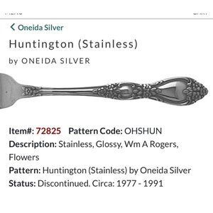 Vintage Oneida Silver Huntington Stainless Steel Salad Forks Set Of 5 Wm A Roger